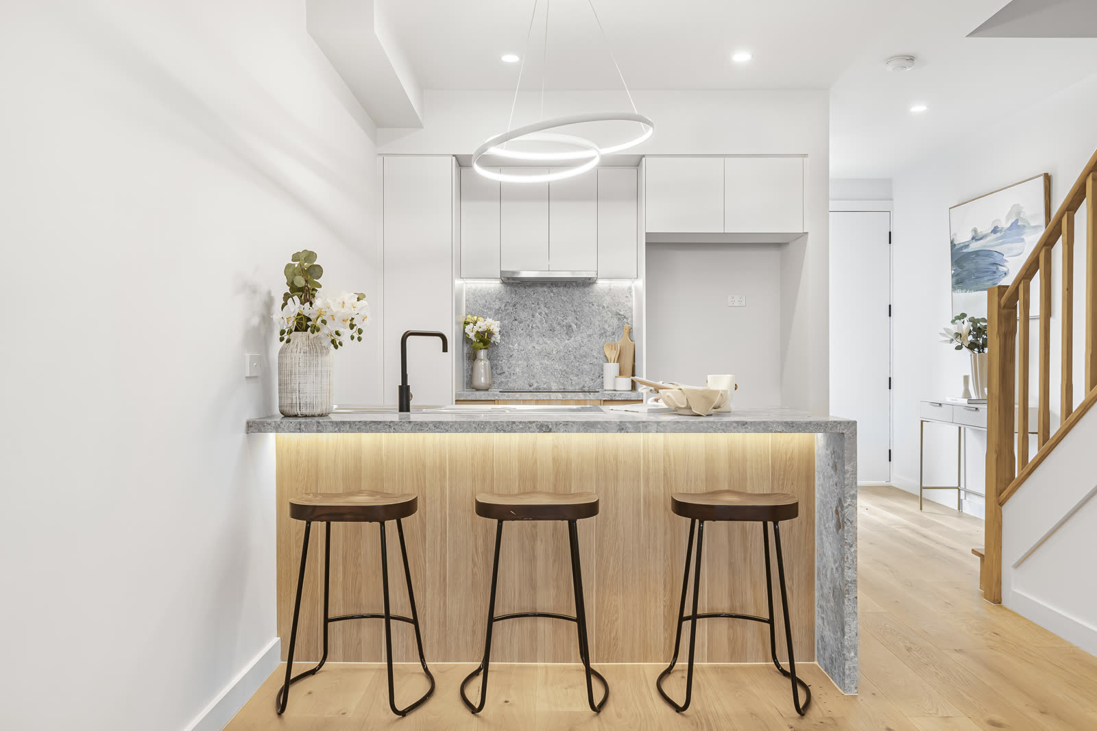 Interior of a completed townhouse
